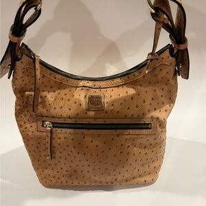 Dooney & Bourke Tan Ostrich Hobo Bag